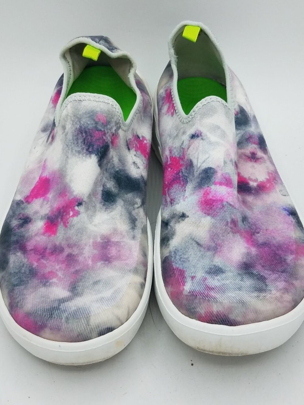 OOFOS OOmg eeZee Low Womens 8 Pink Camo Abstract Tie Dye Slip On Recovery Shoes